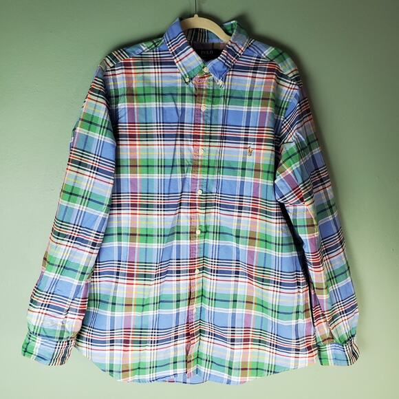 Polo Ralph Lauren Mens Multicolor Plaid Button Down Classic Fit LS Shirt Size XL - Picture 1 of 7